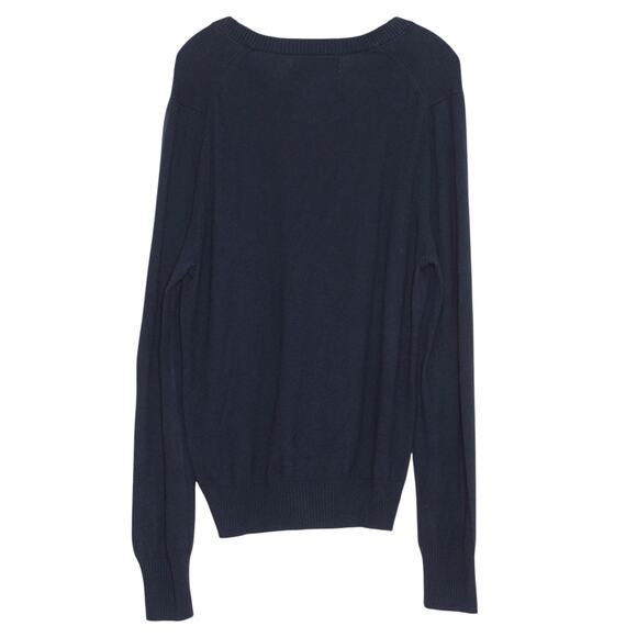 Abercrombie & Fitch Mens Sweater Y2K Preppy Dark Academia Minimalist Blue XL - Picture 2 of 7